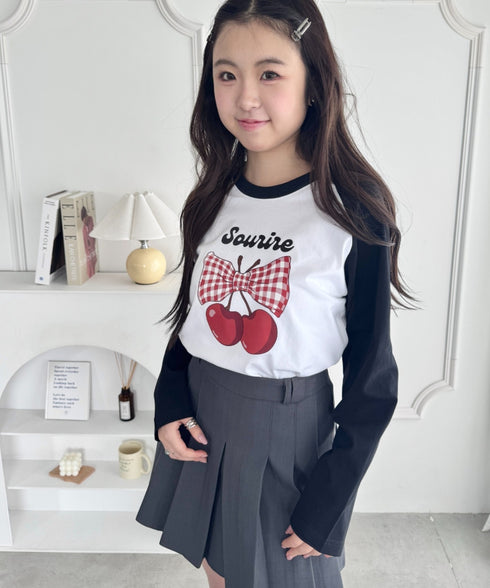 チェリーリボンラグランTシャツ | SL2256056 | ブラック