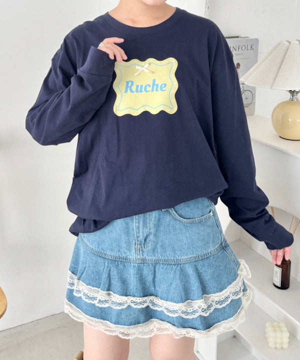 ウェーブロゴリボンTシャツ | SL2256057 | ダークネイビー