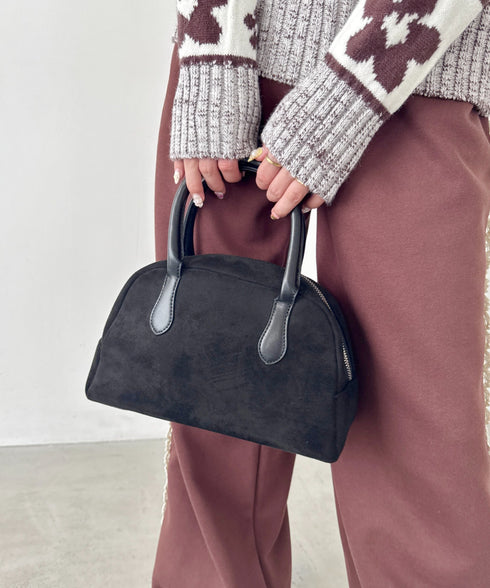 スウェードライクミニボストンバッグ | SL1256061 | ブラック
