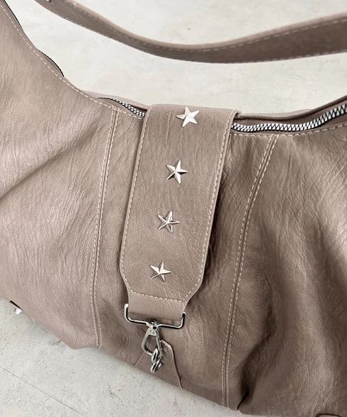 星スタッズPUショルダーバッグ | SL1256062 | モカ
