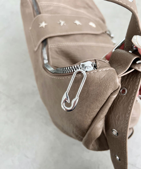 星スタッズPUショルダーバッグ | SL1256062 | モカ