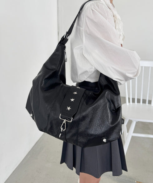 星スタッズPUショルダーバッグ | SL1256062 | ブラック