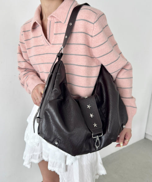 星スタッズPUショルダーバッグ | SL1256062 | ダークブラウン