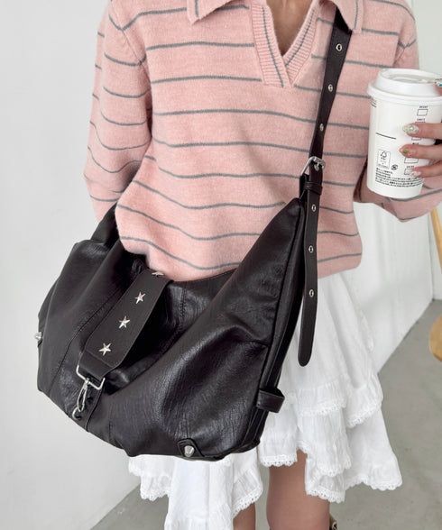 星スタッズPUショルダーバッグ | SL1256062 | ダークブラウン