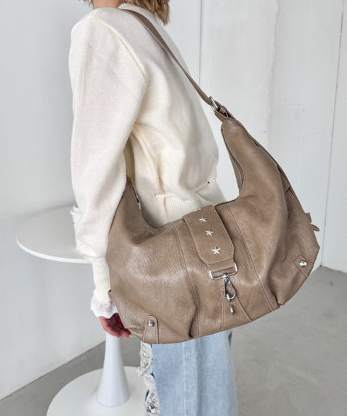 星スタッズPUショルダーバッグ | SL1256062 | モカ
