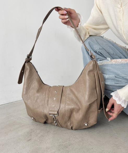 星スタッズPUショルダーバッグ | SL1256062 | モカ