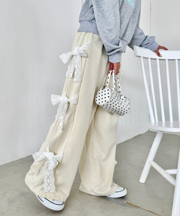 サイドレースリボンスウェットパンツ | SL2256063 | アイボリー