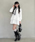 レースヘムフリルシャツワンピース | LO2253009 | ホワイト