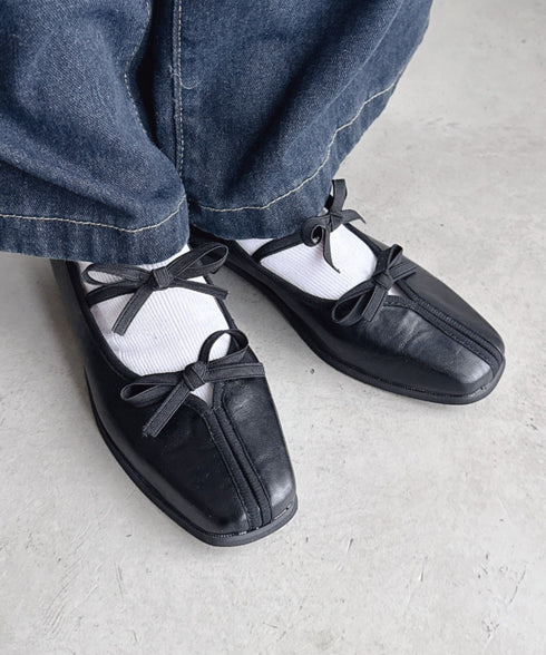 ダブルリボンスニーカーパンプス | LO3256025 | ブラック