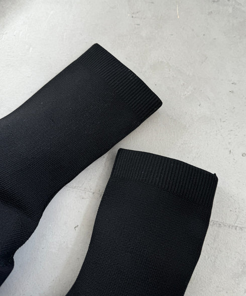 ボリュームソールスクエアトゥソックスブーツ | LO3256031 | ブラック