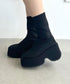 ボリュームソールスクエアトゥソックスブーツ | LO3256031 | ブラック