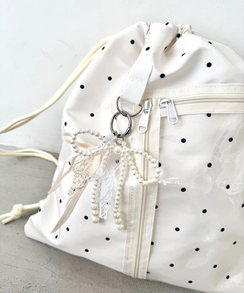 【ドット&スター】クリアポケットナップサック | LO1256030 | アイボリー