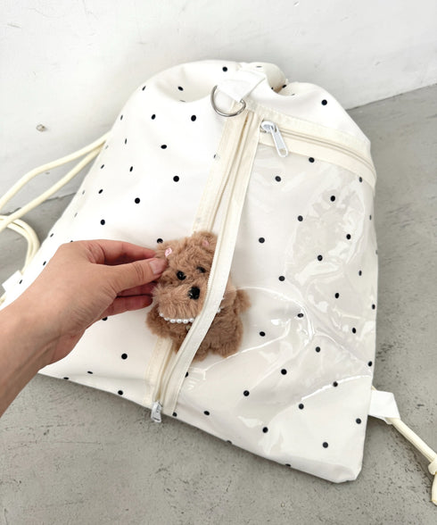 【ドット&スター】クリアポケットナップサック | LO1256030 | アイボリー