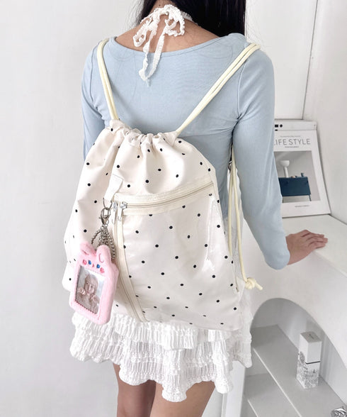 【ドット&スター】クリアポケットナップサック | LO1256030 | アイボリー