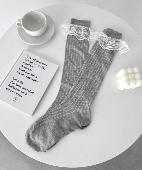 フリルレースハイソックス | LO6256029 | グレー