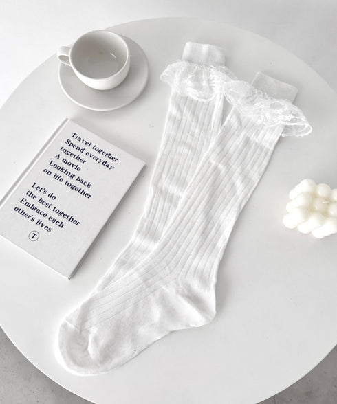 フリルレースハイソックス | LO6256029 | ホワイト