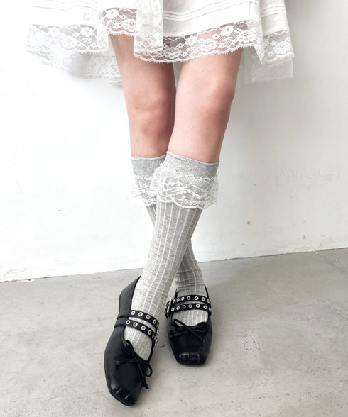 フリルレースハイソックス | LO6256029 | グレー