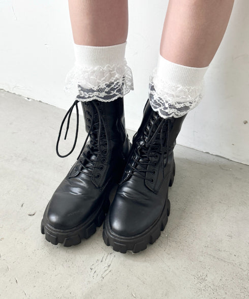 フリルレースハイソックス | LO6256029 | ホワイト