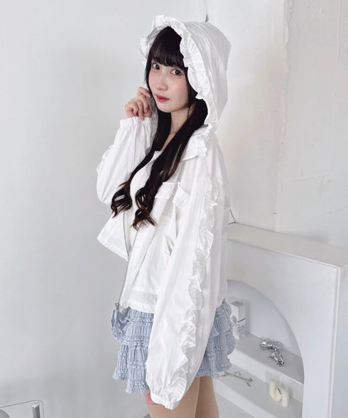 フリルフードブルゾン | LO2253011 | ホワイト