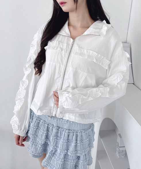 フリルフードブルゾン | LO2253011 | ホワイト