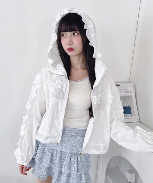 フリルフードブルゾン | LO2253011 | ホワイト