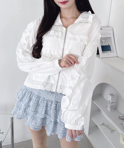 フリルフードブルゾン | LO2253011 | ホワイト
