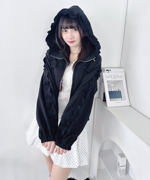 フリルフードブルゾン | LO2253011 | ブラック