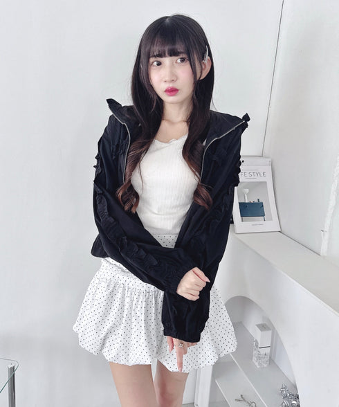 フリルフードブルゾン | LO2253011 | ブラック