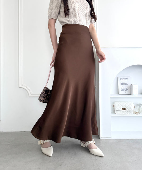 サテンマーメイドスカート | LO2256027 | ブラウン