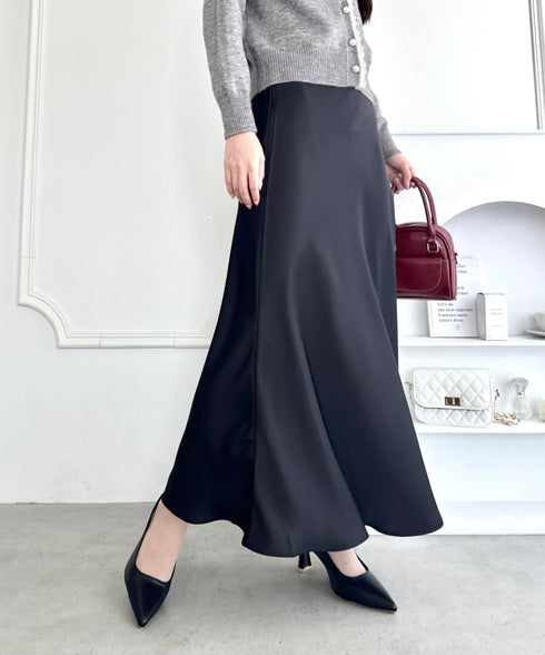 サテンマーメイドスカート | LO2256027 | ブラック