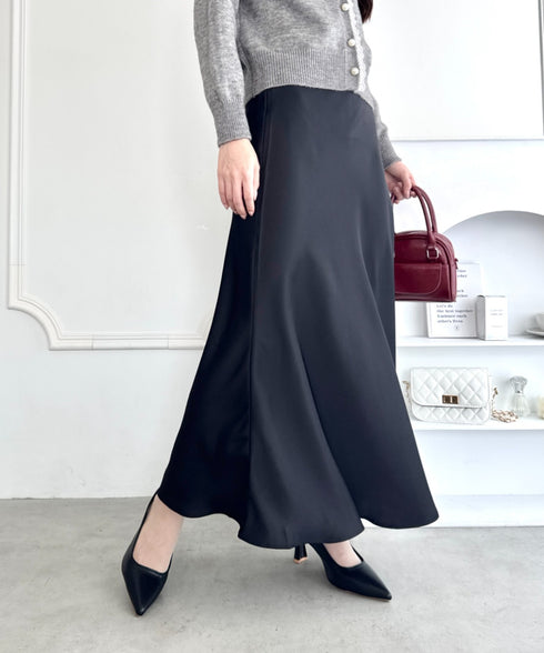 サテンマーメイドスカート | LO2256027 | ブラック