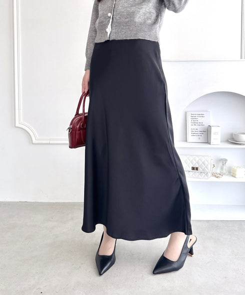 サテンマーメイドスカート | LO2256027 | ブラック