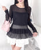 裾フリルドットティアードトップス | LO2253010 | ブラック