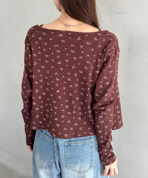 2点SET 小花柄キャミ付きカーディガン | MD2253027 | ブラウン