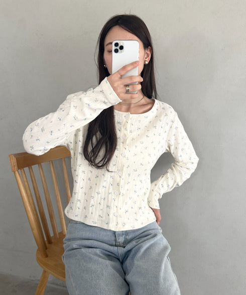 2点SET 小花柄キャミ付きカーディガン | MD2253027 | アイボリー