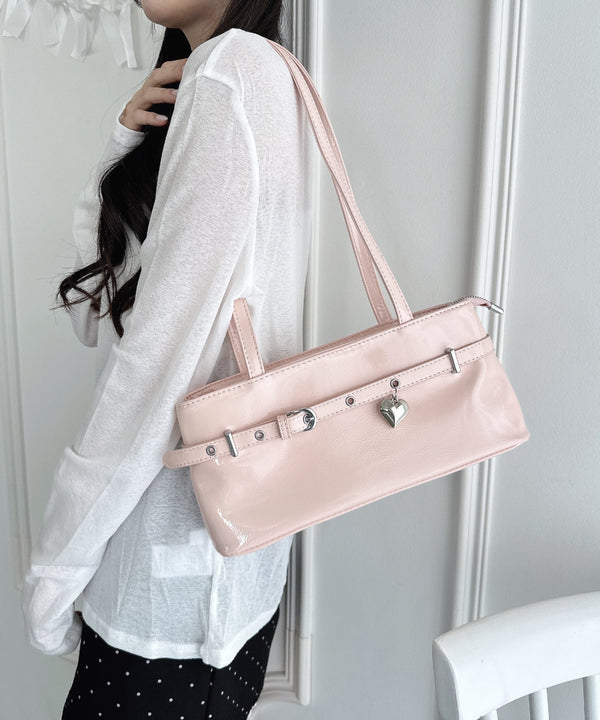 ハートチャームベルトショルダーバッグ | LO1256033 | ピンク