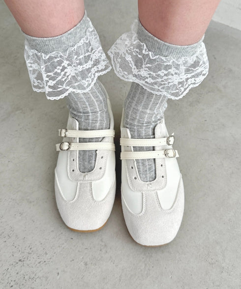 ダブルストラップバレエスニーカー | LO3256034 | アイボリー