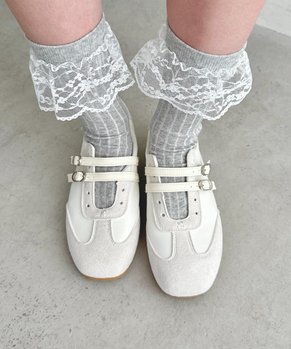 ダブルストラップバレエスニーカー | LO3256034 | アイボリー