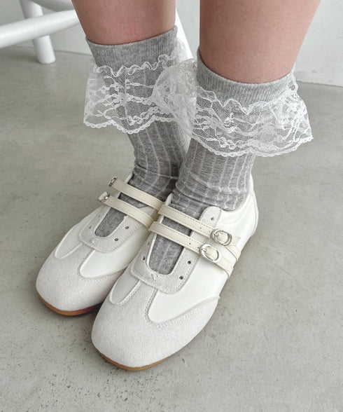 ダブルストラップバレエスニーカー | LO3256034 | アイボリー