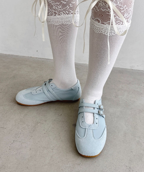 ダブルストラップバレエスニーカー | LO3256034 | ライトブルー