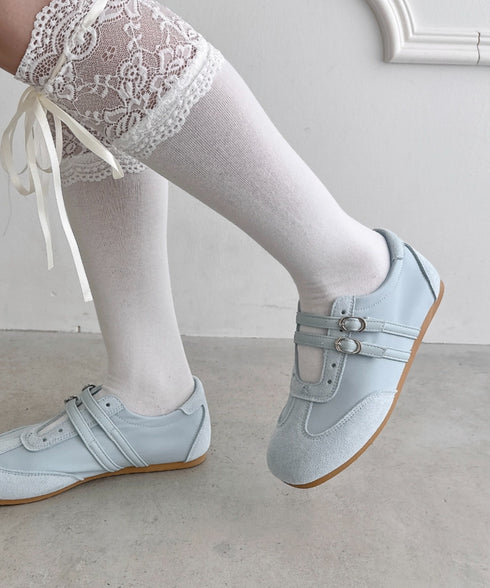 ダブルストラップバレエスニーカー | LO3256034 | ライトブルー