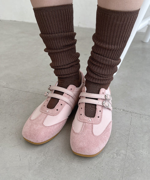 ダブルストラップバレエスニーカー | LO3256034 | ピンク