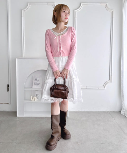 レースリボンレイヤードトップス | LO2253013 | ピンク