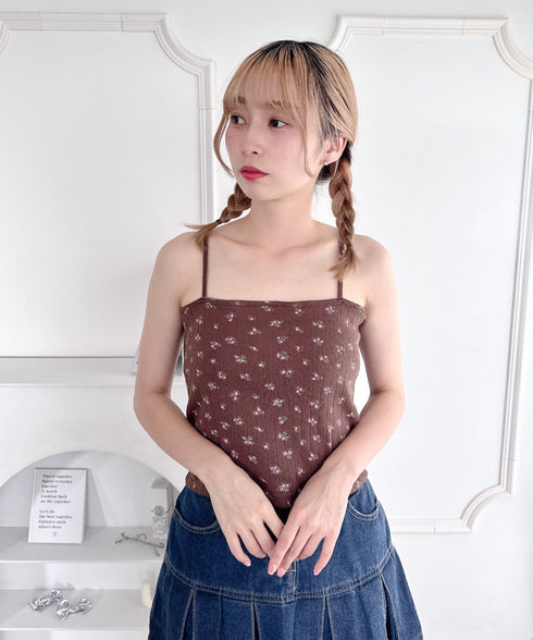 【2点SET】フラワープリントカーディガン+キャミソール | LO2253015 | ブラウン