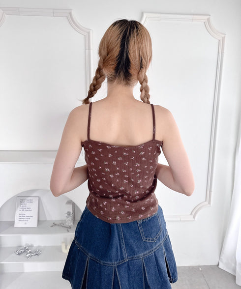 【2点SET】フラワープリントカーディガン+キャミソール | LO2253015 | ブラウン