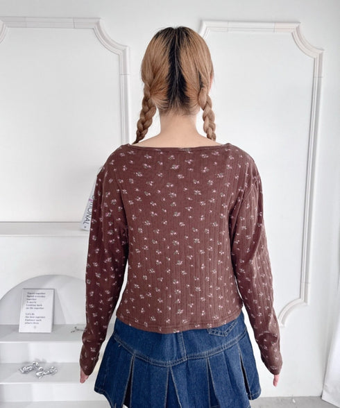 【2点SET】フラワープリントカーディガン+キャミソール | LO2253015 | ブラウン