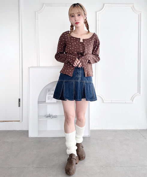 【2点SET】フラワープリントカーディガン+キャミソール | LO2253015 | ブラウン