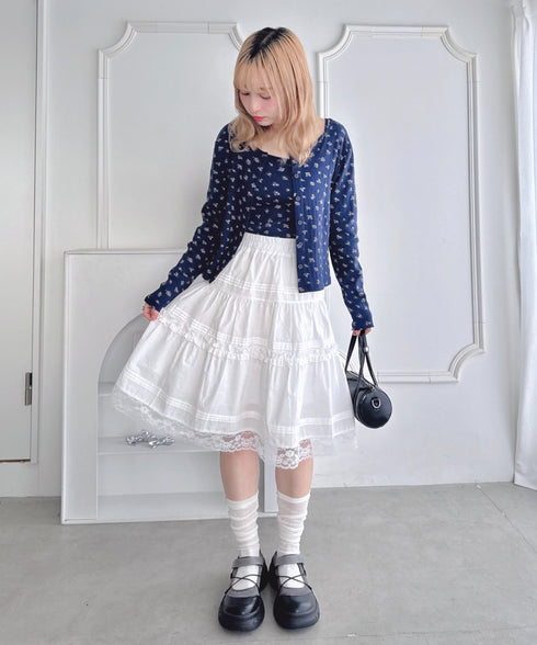 【2点SET】フラワープリントカーディガン+キャミソール | LO2253015 | ネイビー