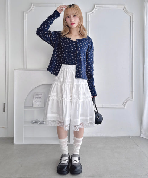 【2点SET】フラワープリントカーディガン+キャミソール | LO2253015 | ネイビー