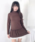裾フリルティアードハイネックトップス | LO2253016 | ブラウン